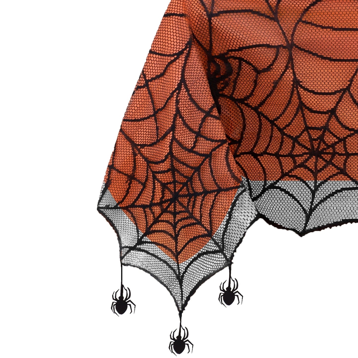Mantel forrado de encaje de araña de Halloween gateando