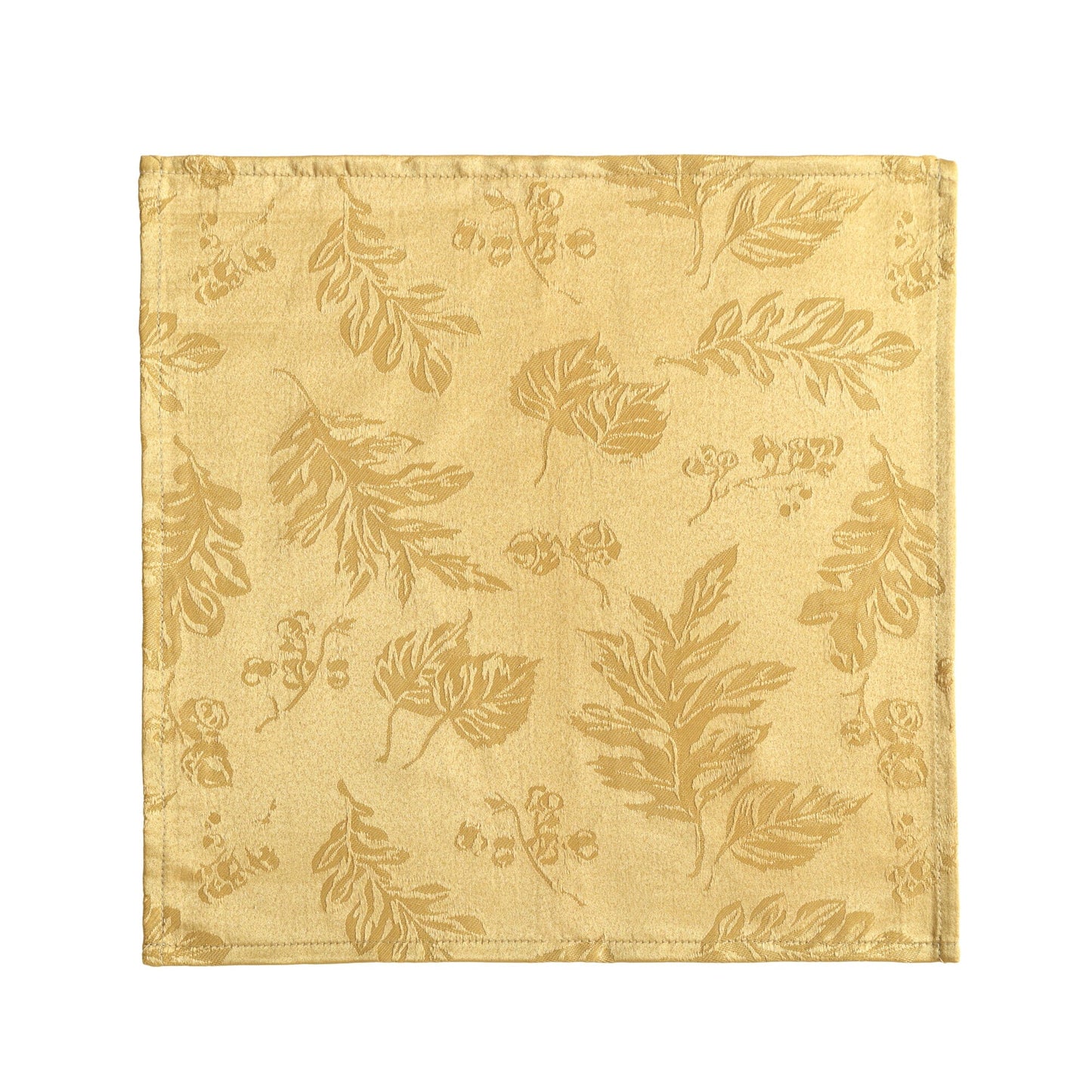 Elegant Woven Leaves Jacquard Damask Napkin, Set of 8