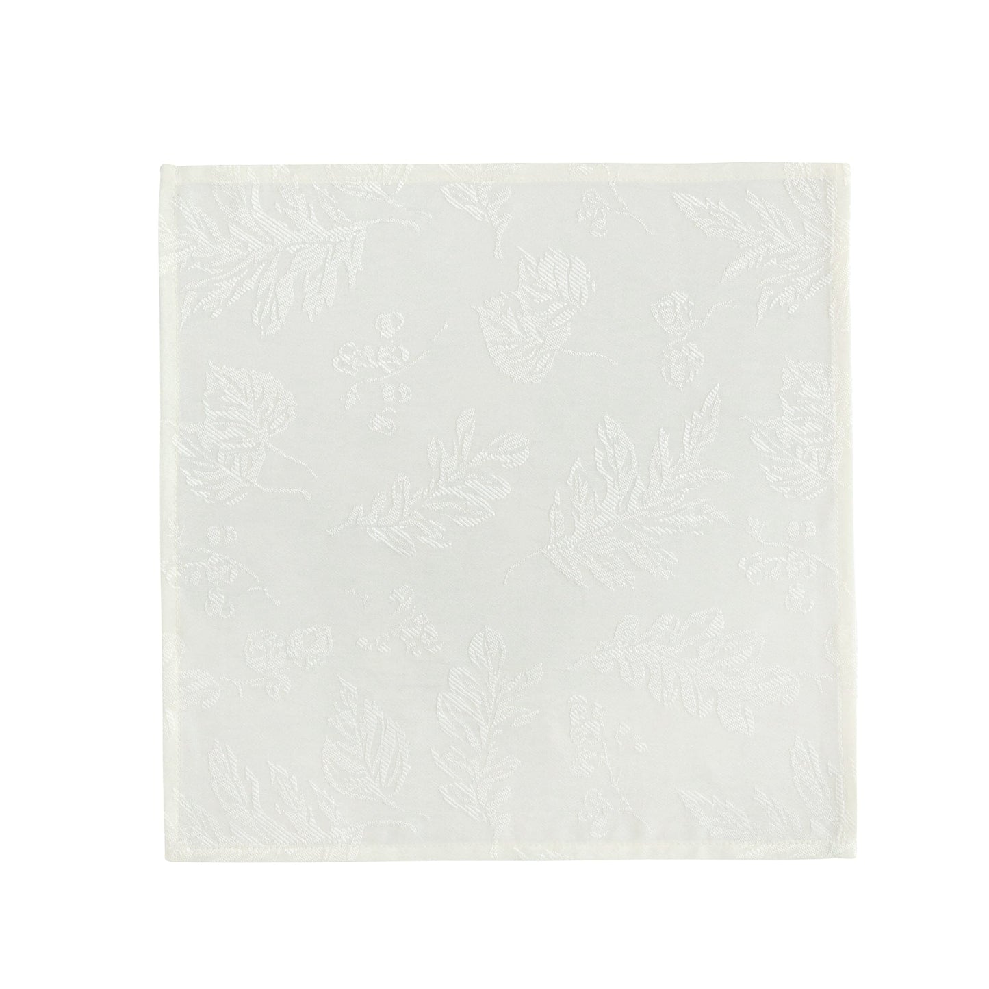 Elegant Woven Leaves Jacquard Damask Napkin, Set of 8