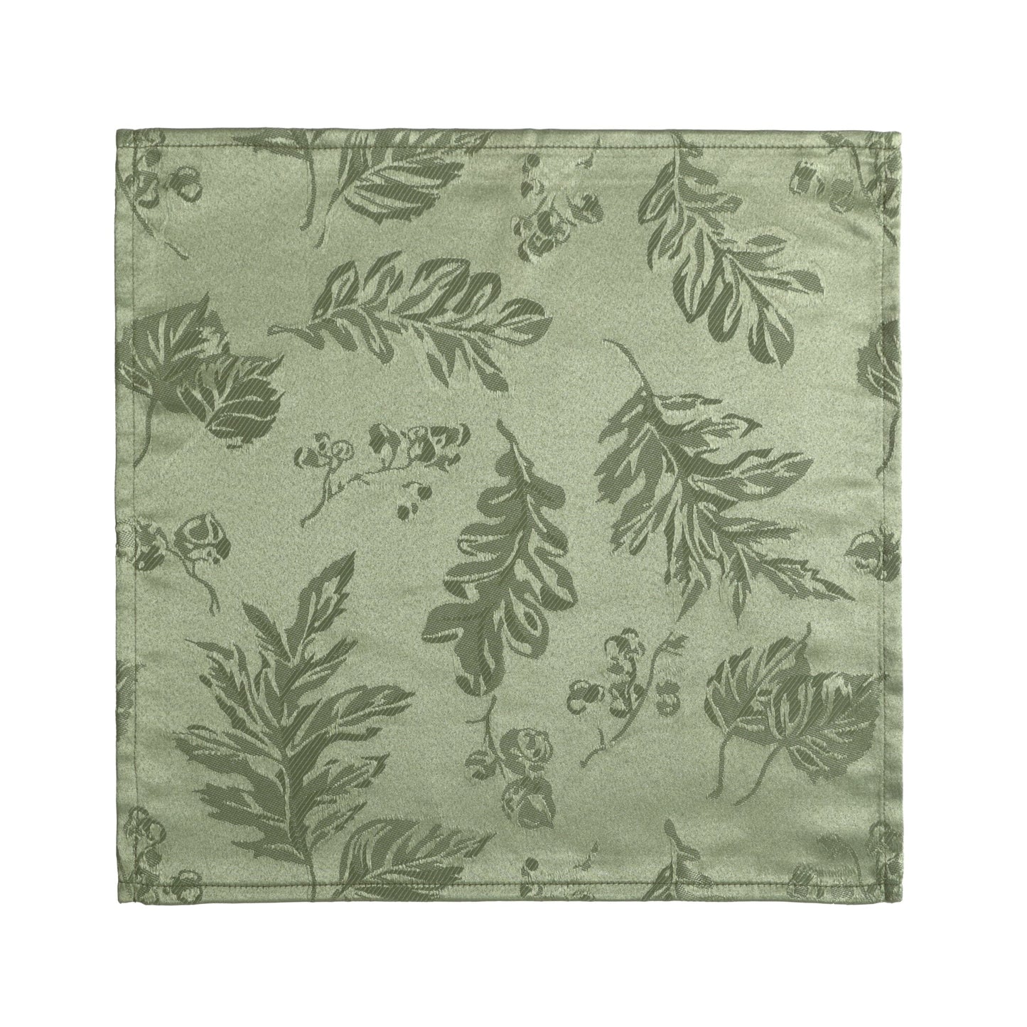 Elegant Woven Leaves Jacquard Damask Napkin, Set of 8