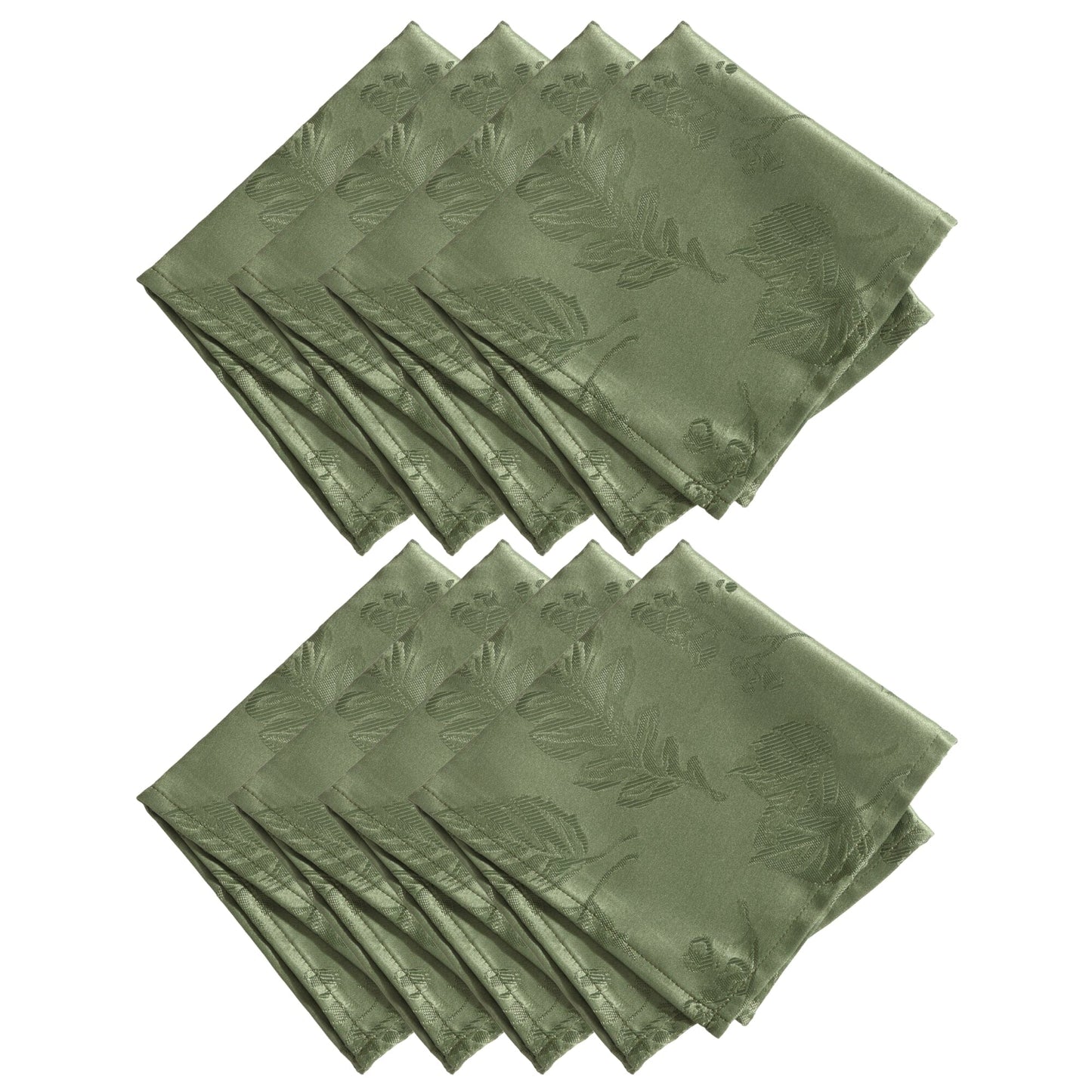 Elegant Woven Leaves Jacquard Damask Napkin, Set of 8
