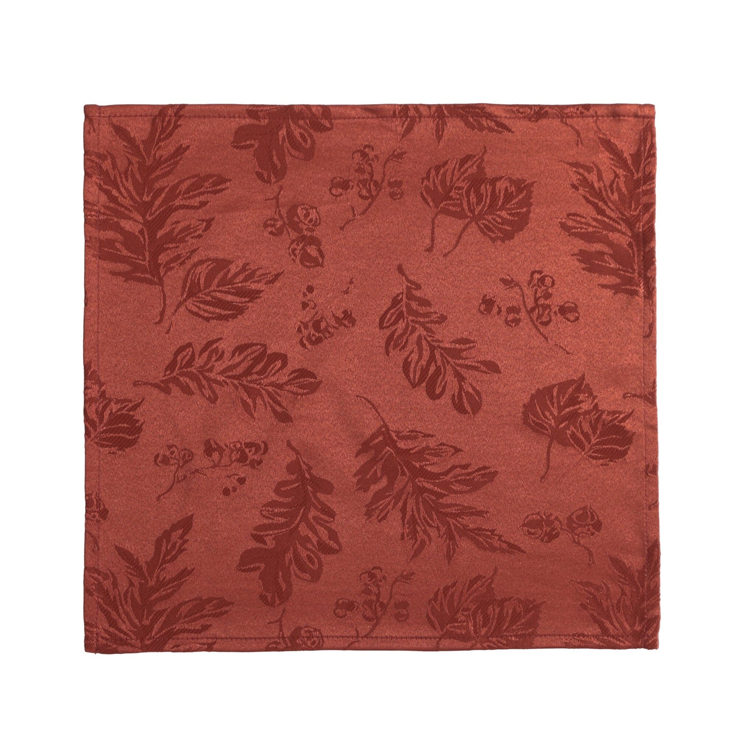 Elegant Woven Leaves Jacquard Damask Napkin, Set of 8