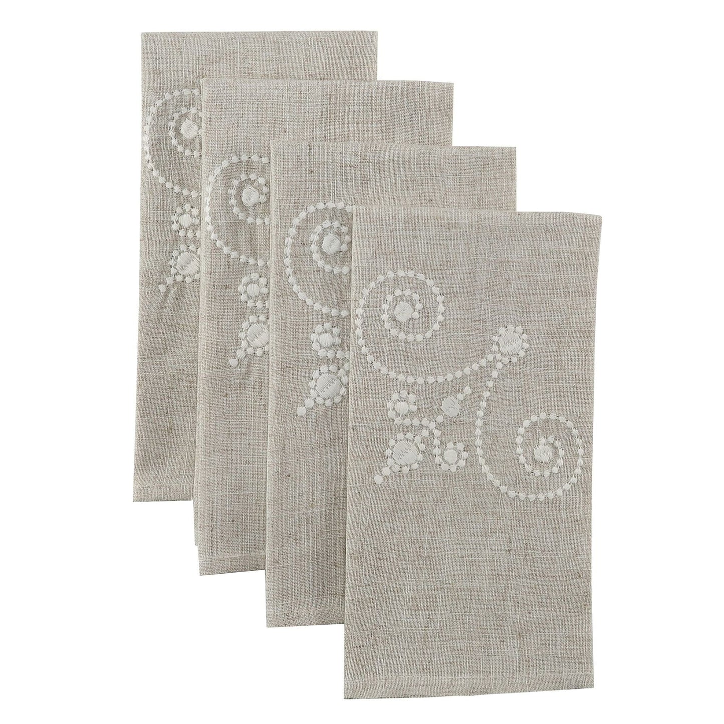 Lenox French Perle Linen Embroidered Napkins, Set of 4