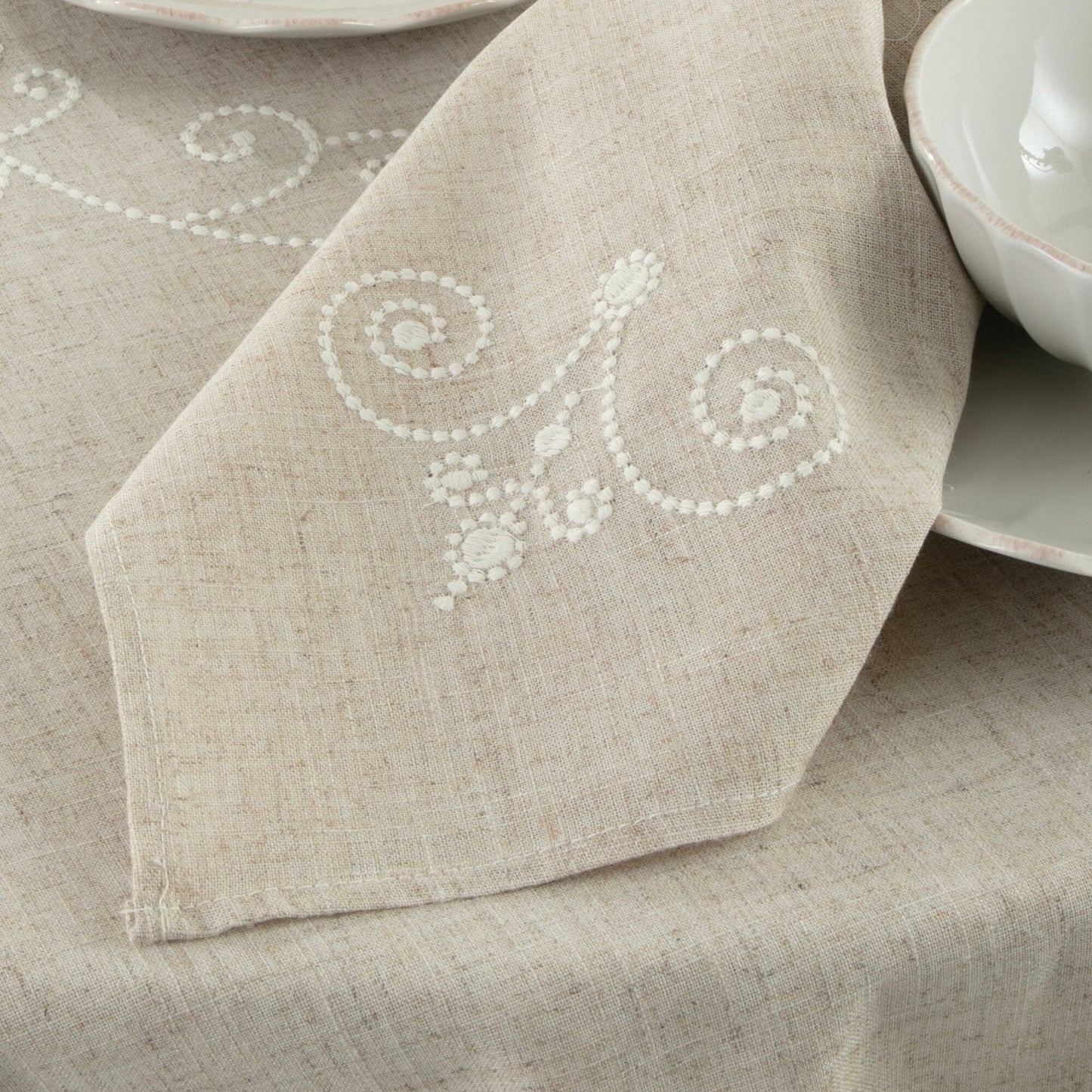 Lenox French Perle Linen Embroidered Napkins, Set of 4