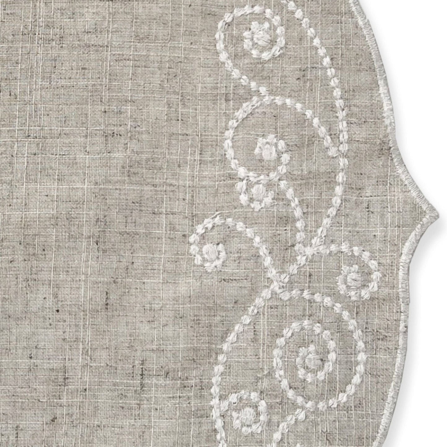 Lenox French Perle Linen Embroidered Round Placemats, Set of 4