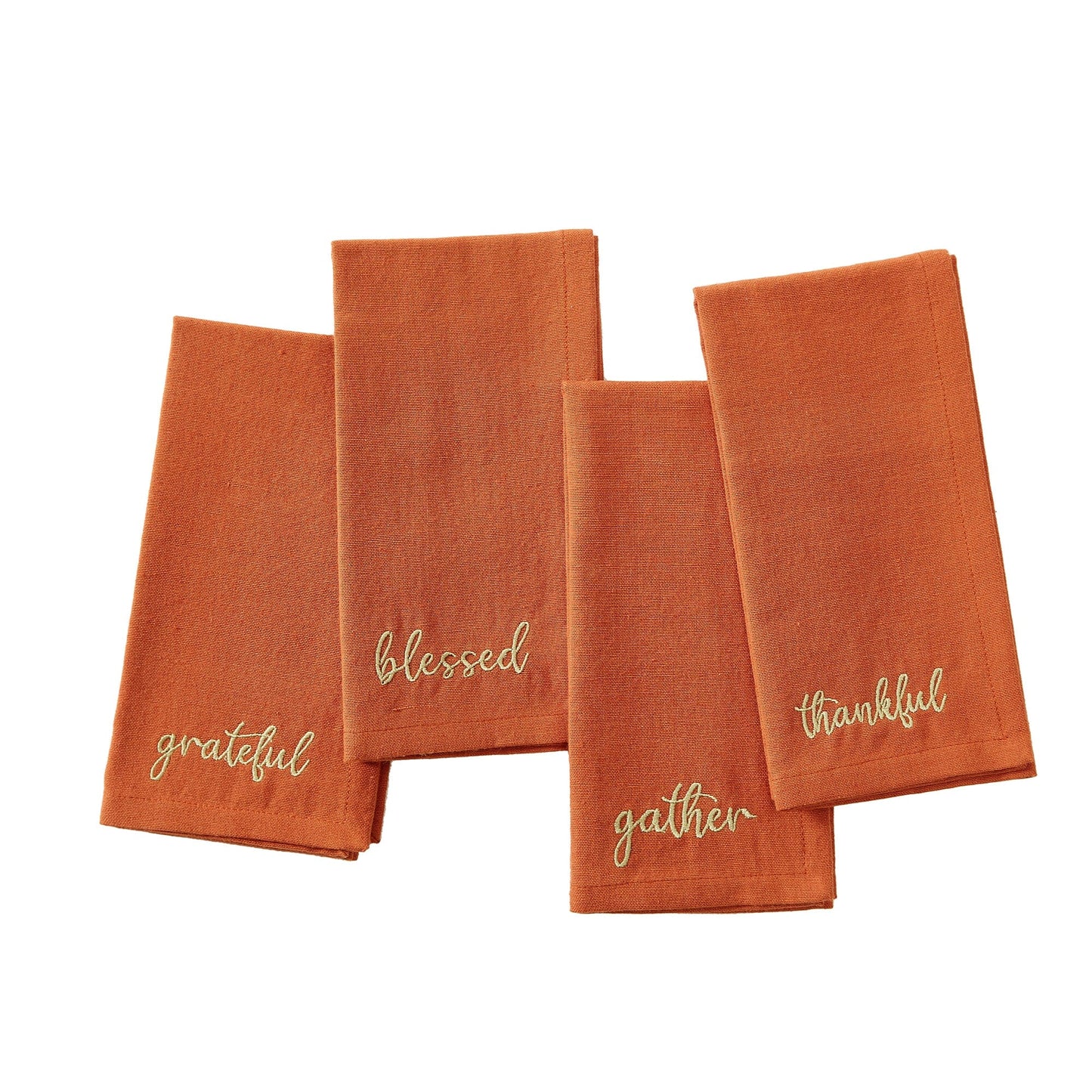 Harvest Sentiment Embroidered Napkins, Set of 4