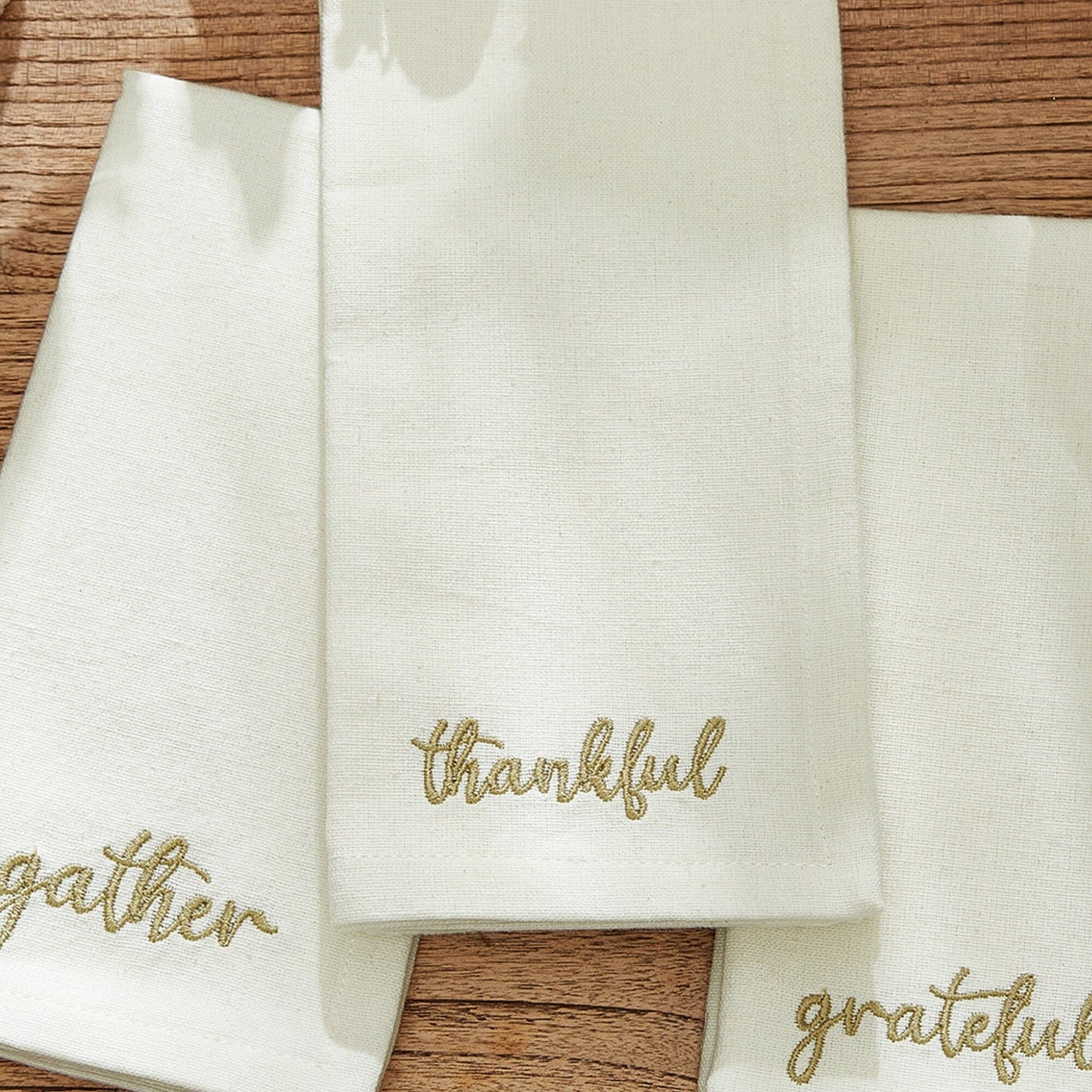 Harvest Sentiment Embroidered Napkins, Set of 4