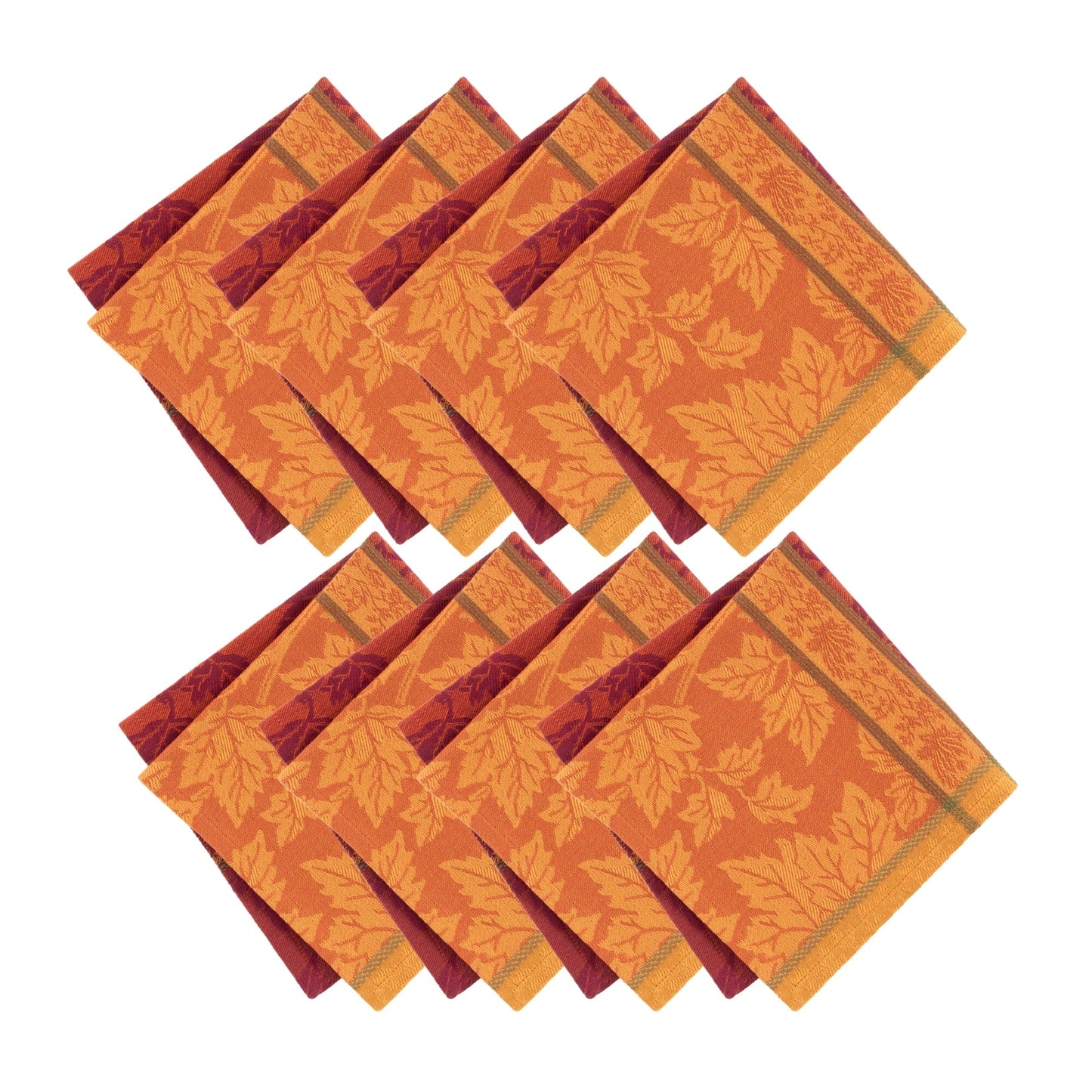 Maplewood Jacquard Harvest Cotton Napkins, Set of 8