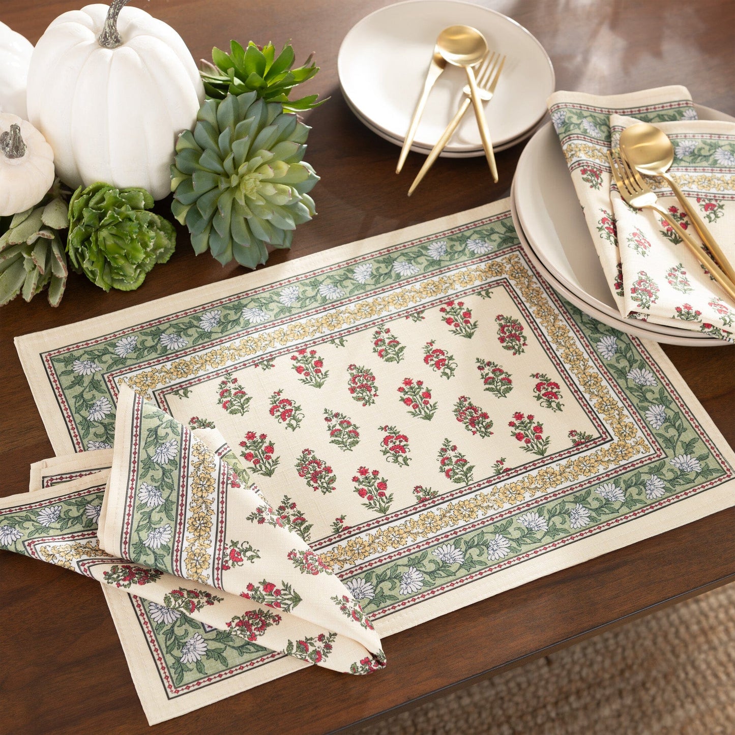 Nomad Harvest Block Print Placemats, Set of 4