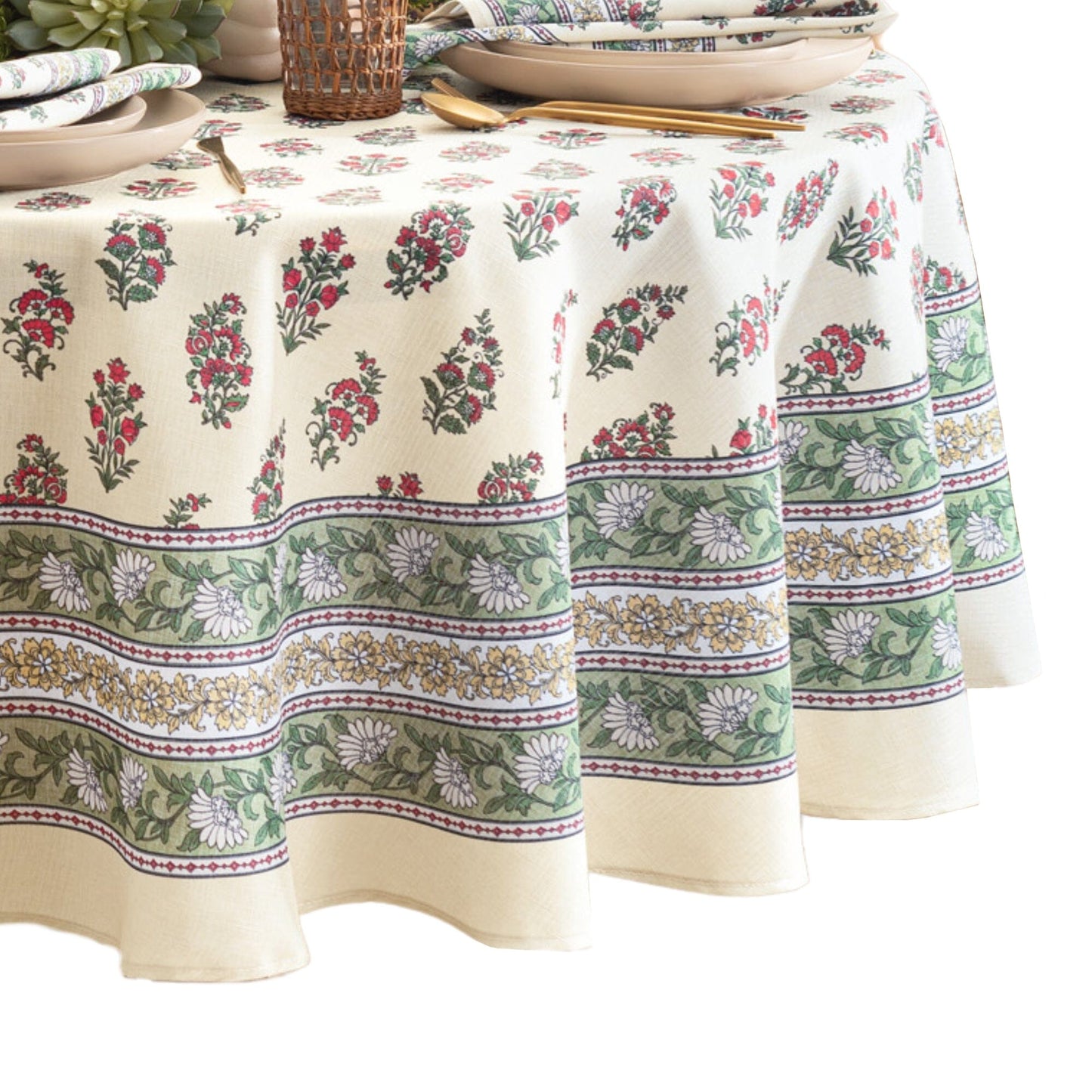 Nomad Harvest Block Print Tablecloth