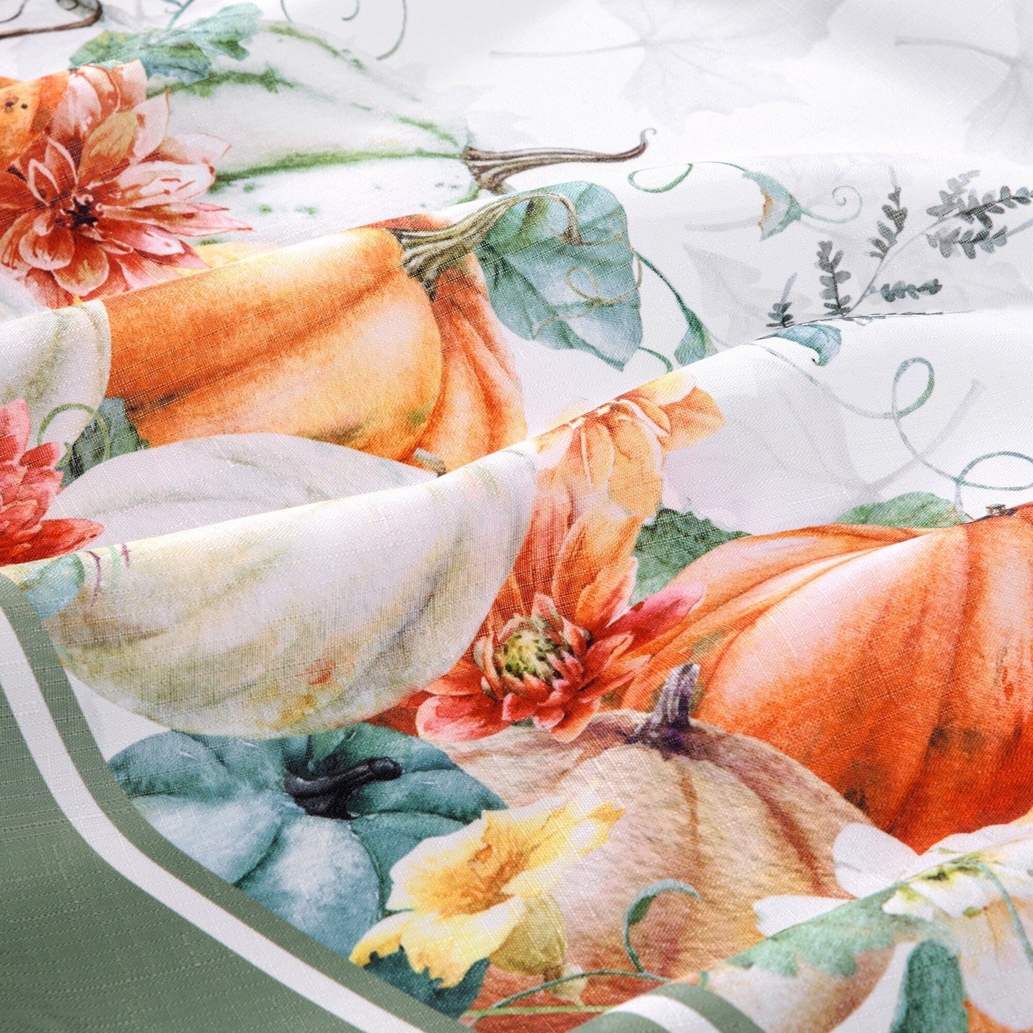 Pumpkin Harvest Vine Double Border Tablecloth