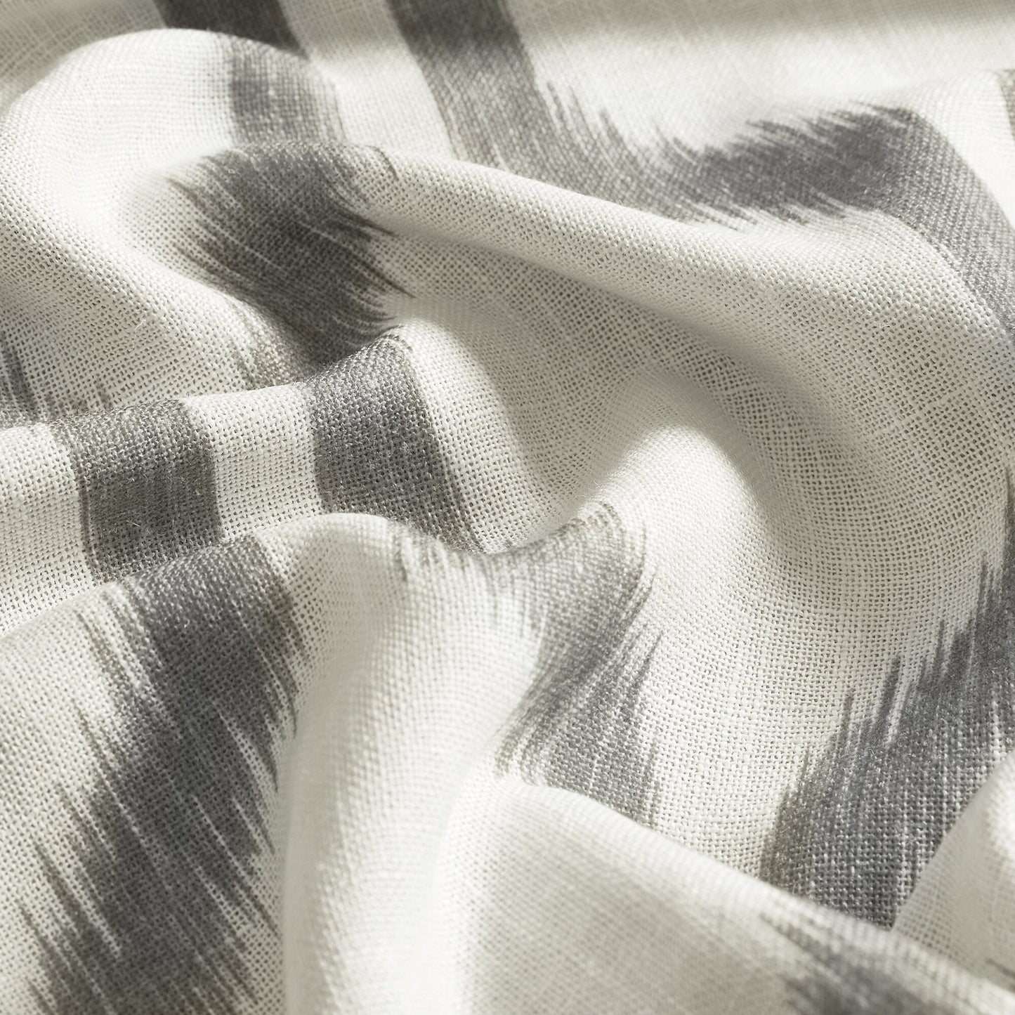Renzo Ikat Geometric Linen Room Darkening Window Curtain