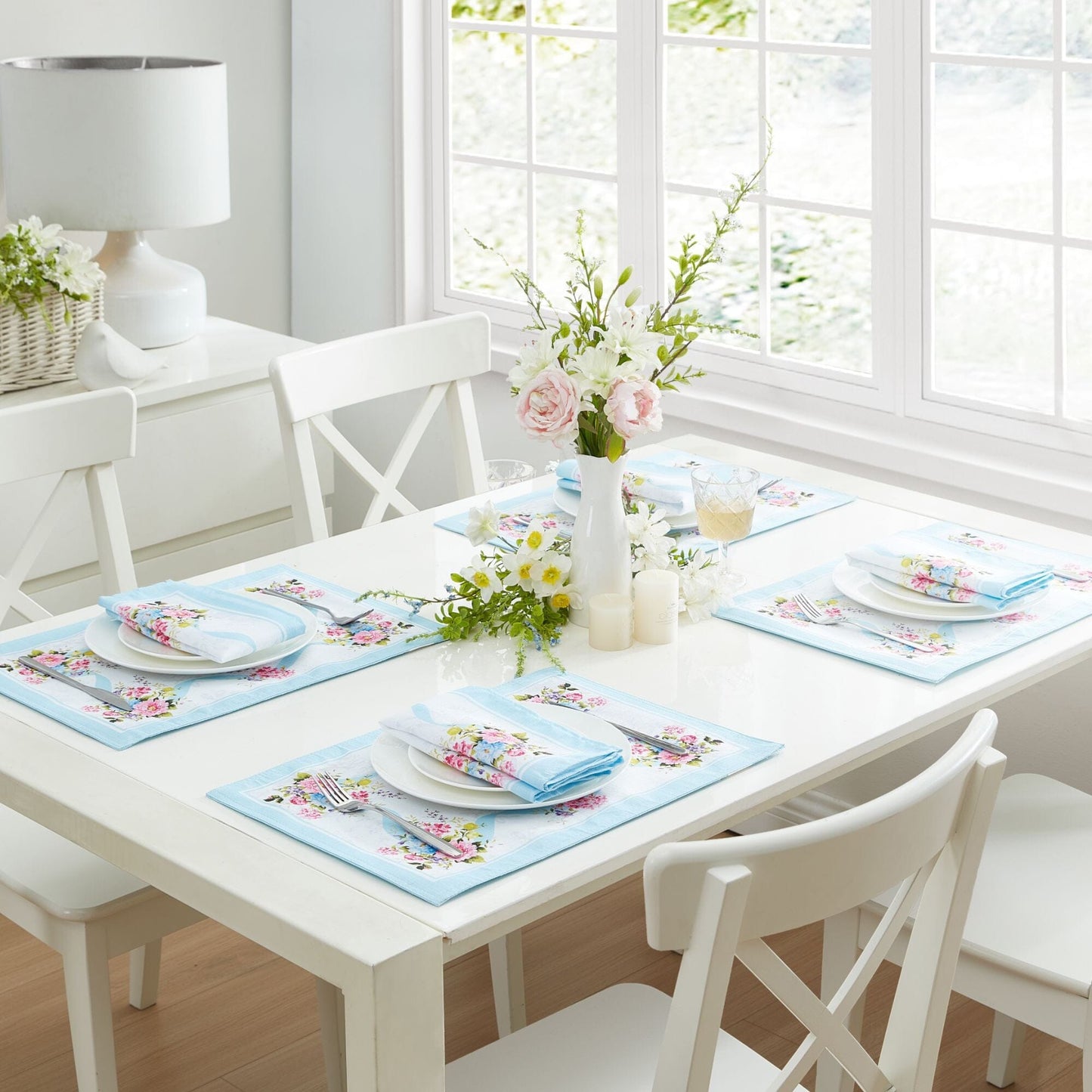 Rose Cottage Engineered Napkins, Set of 8