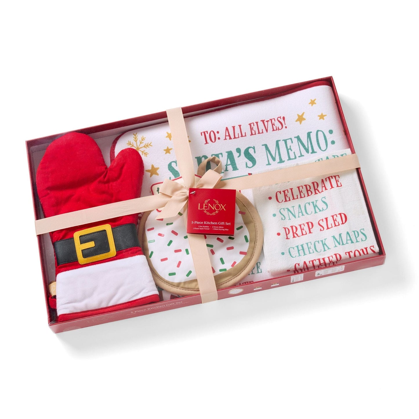 Lenox Santas Coming 5‑Piece Kitchen Gift Set