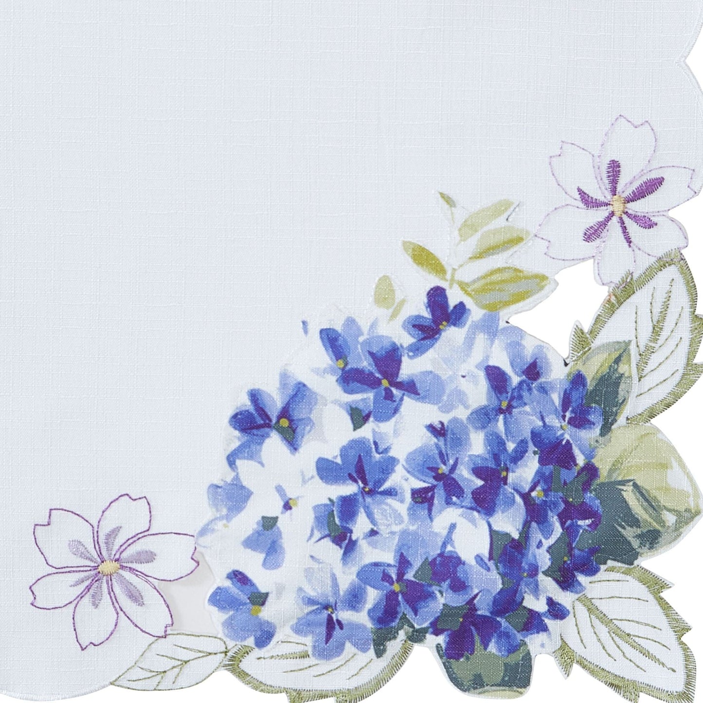 Spring Hydrangea Floral Cutwork Placemats, Set of 4