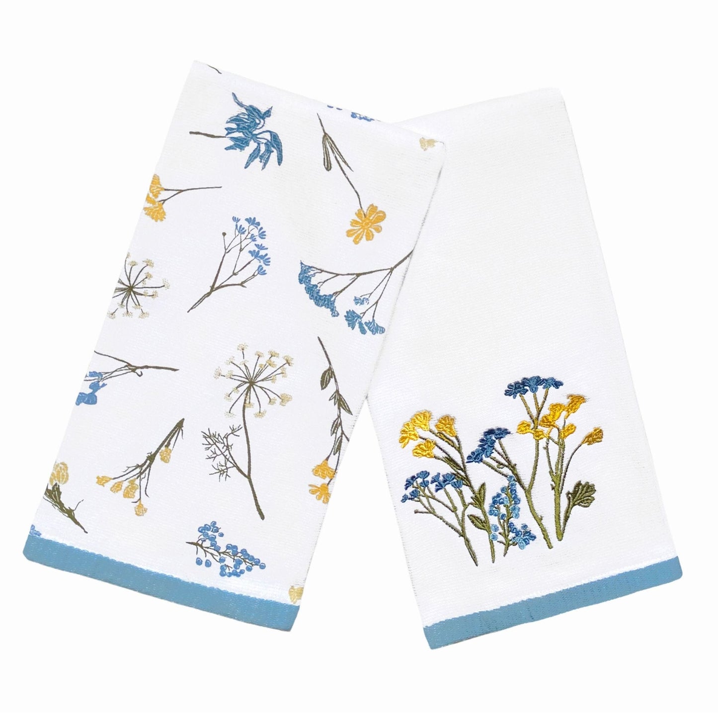 Lenox Wildflowers Embroidered Kitchen Towel 2 Pack Set