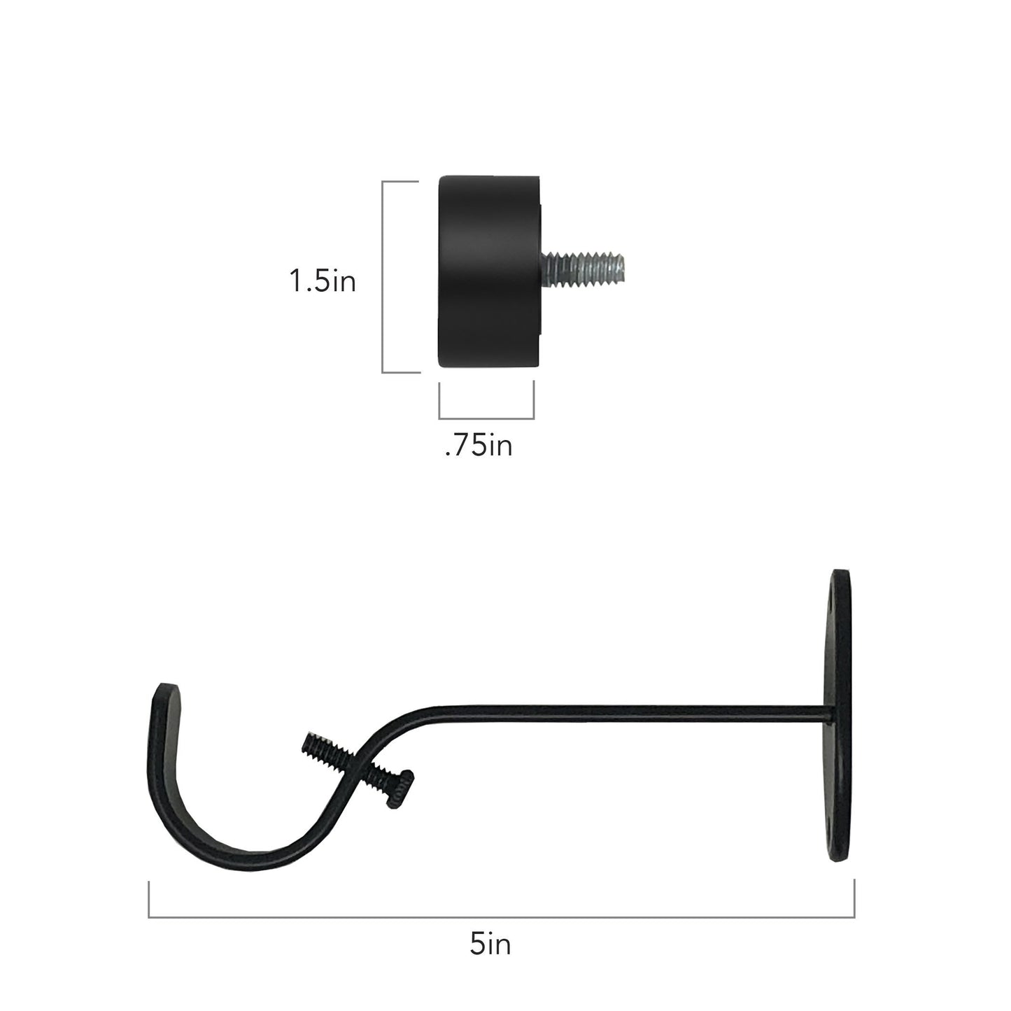 polyresin curtain rod with decorative finial