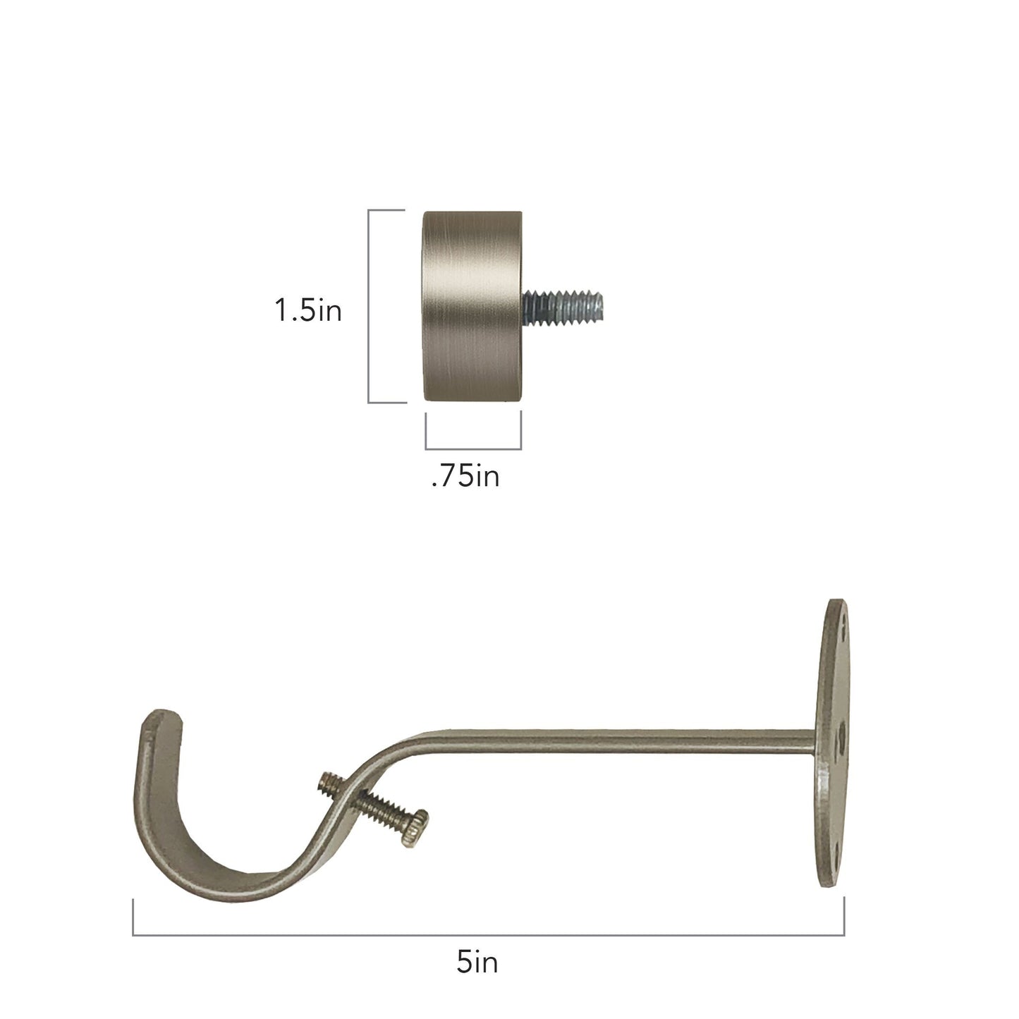 polyresin curtain rod with decorative finial
