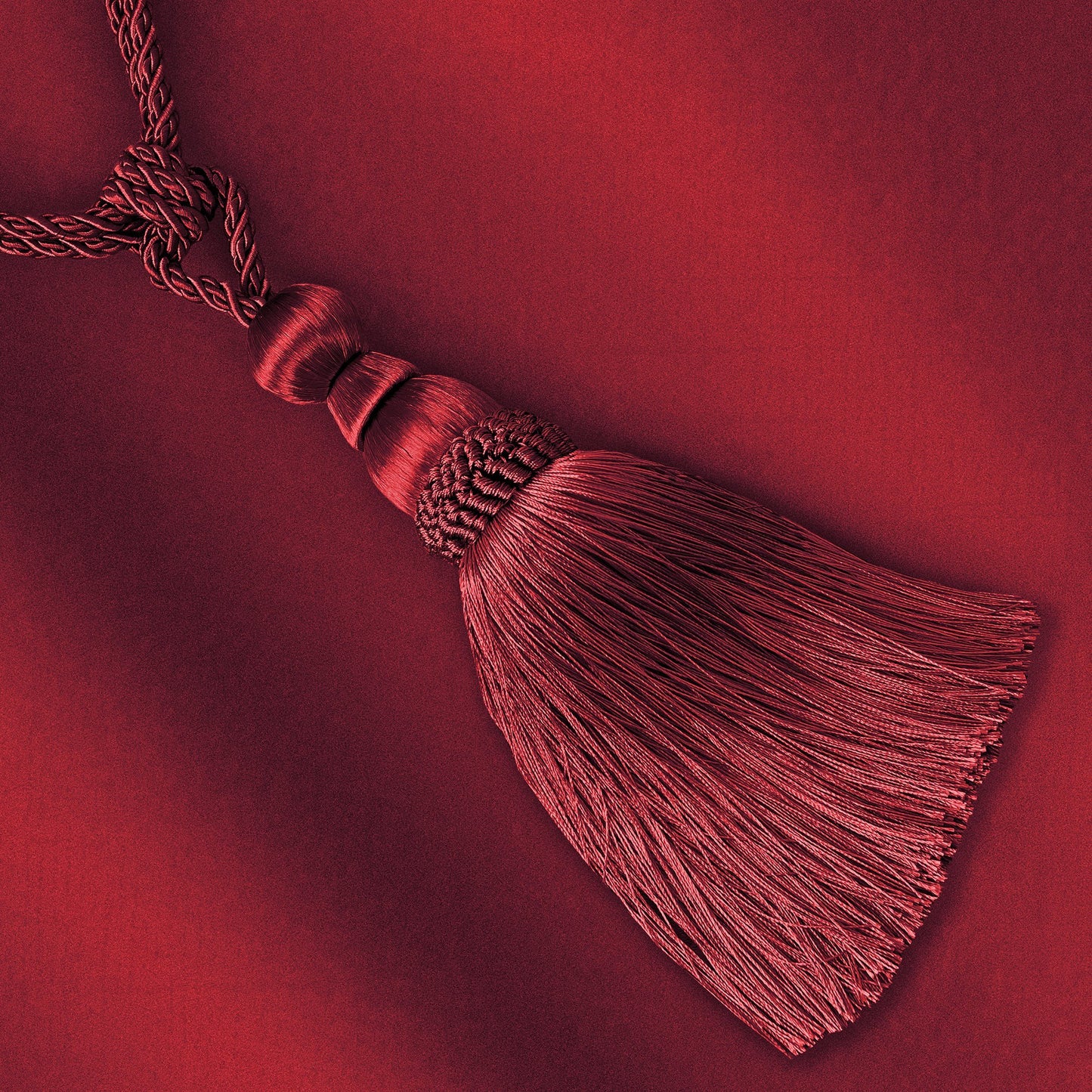 red tassel tieback
