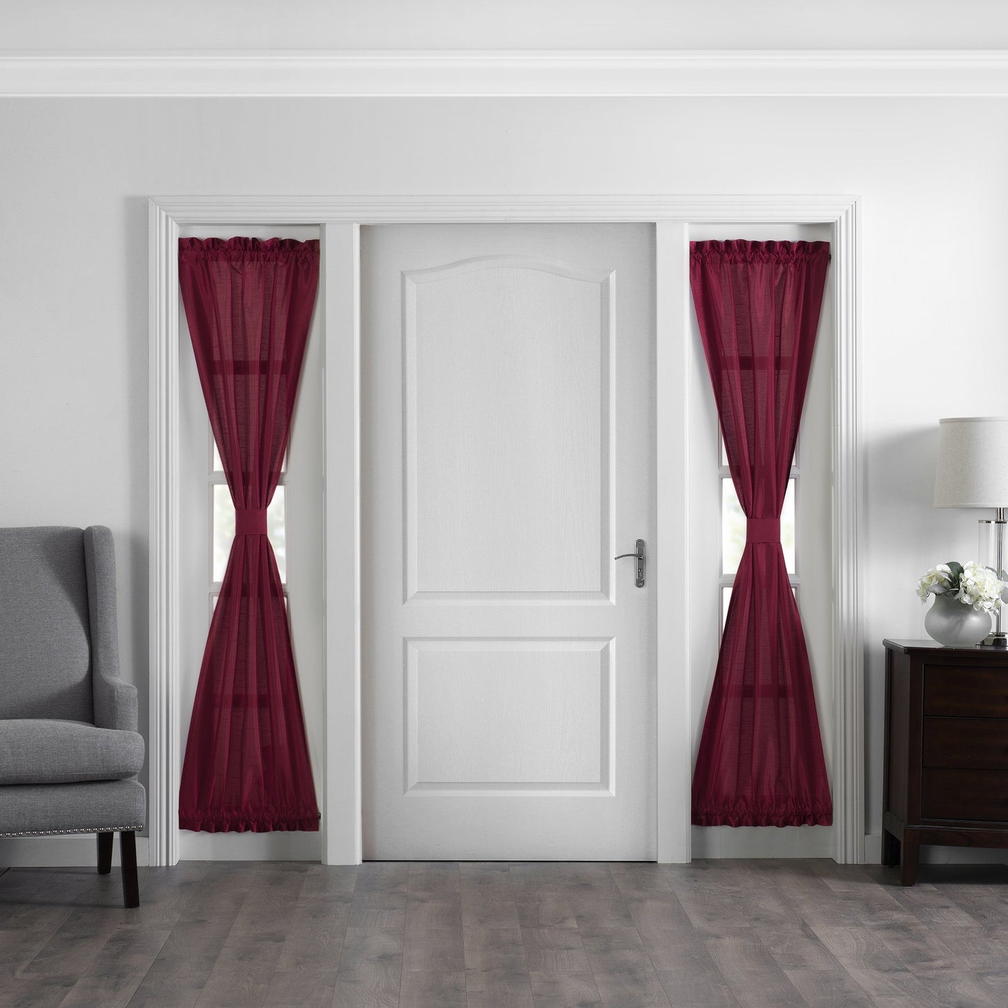 Colette Faux Silk Sidelight Door Window Panel-Elrene Home Fashions