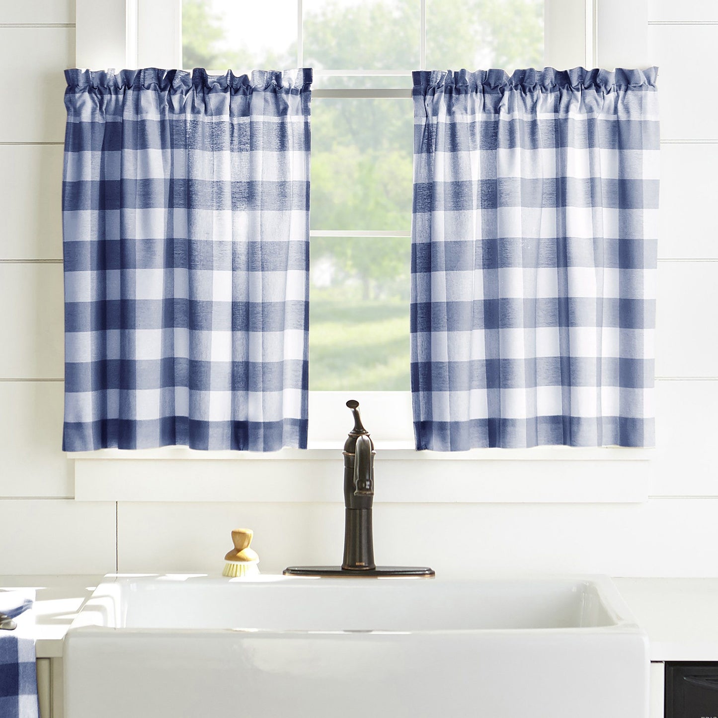 Farmhouse Living Buffalo Check Kitchen Window Collection