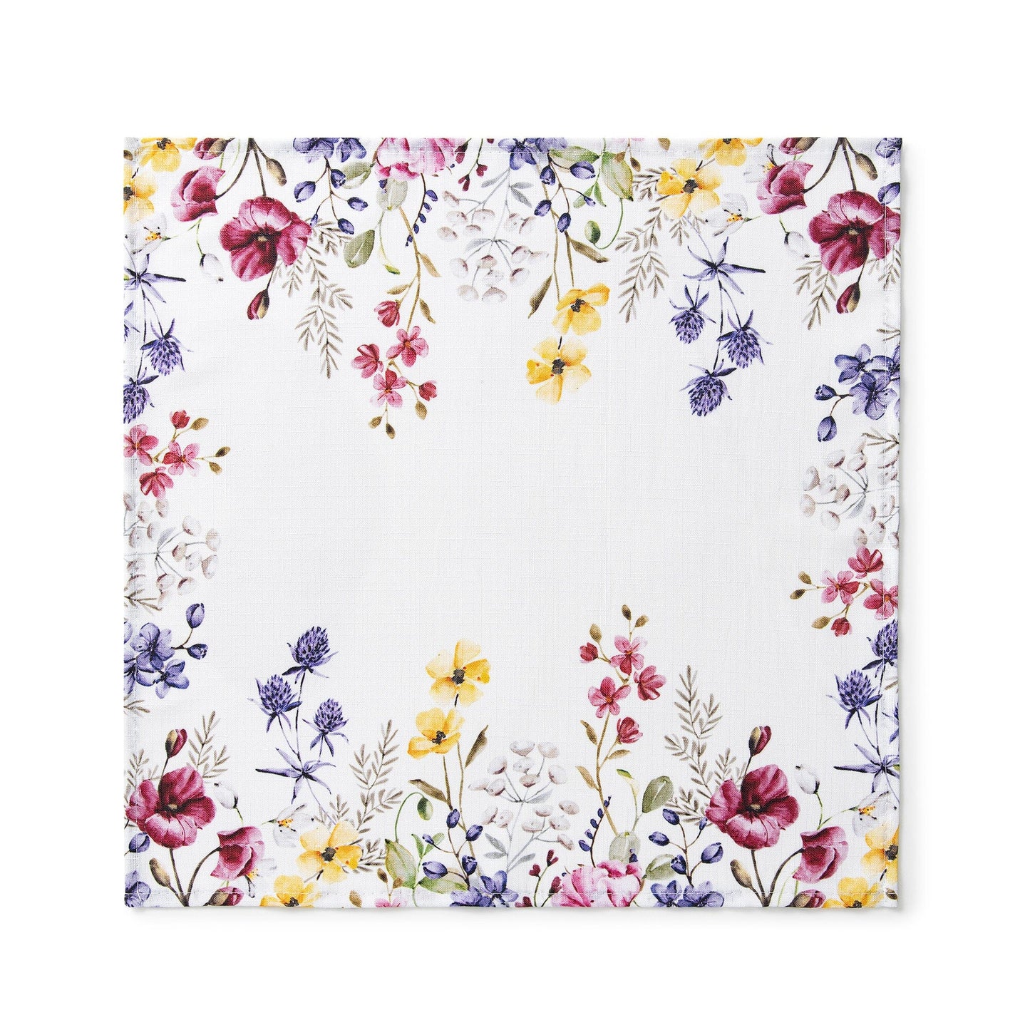Poppy Wildflower Bordered Napkin, Set of 4