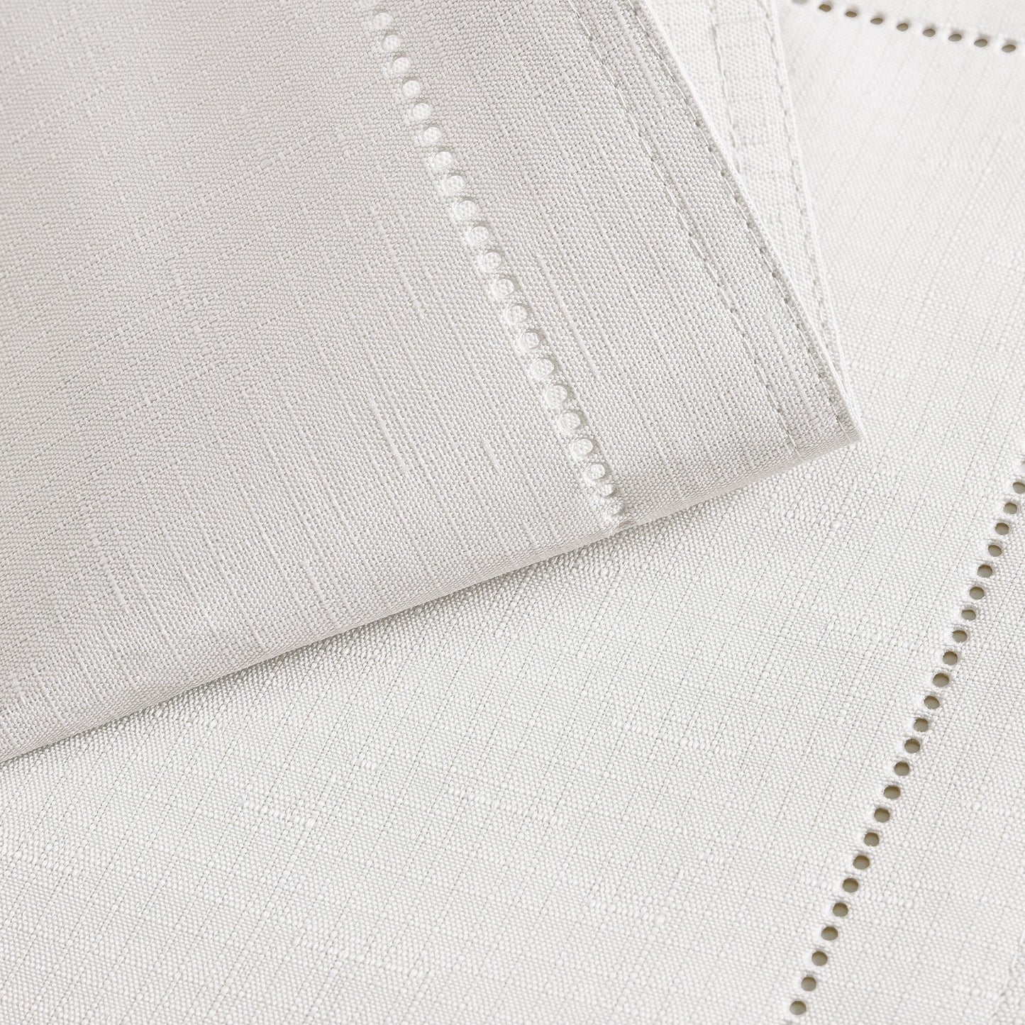 Alison Eyelet Punched Border Fabric Tablecloth