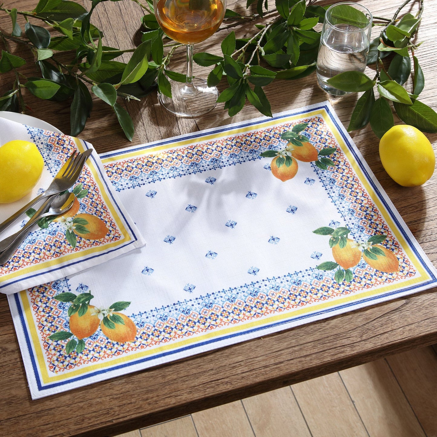 Manteles individuales Capri Limón, juego de 4