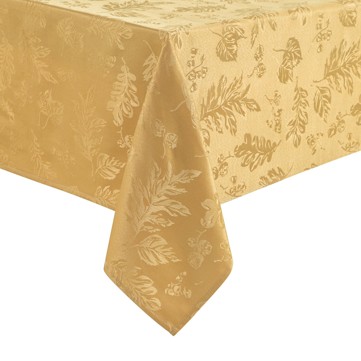 Elegante mantel de damasco jacquard con hojas tejidas