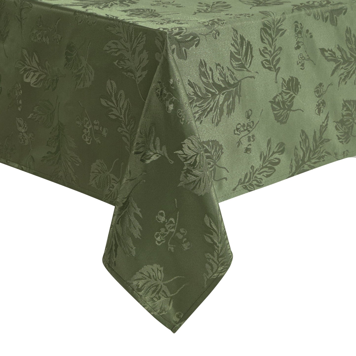 Elegante mantel de damasco jacquard con hojas tejidas
