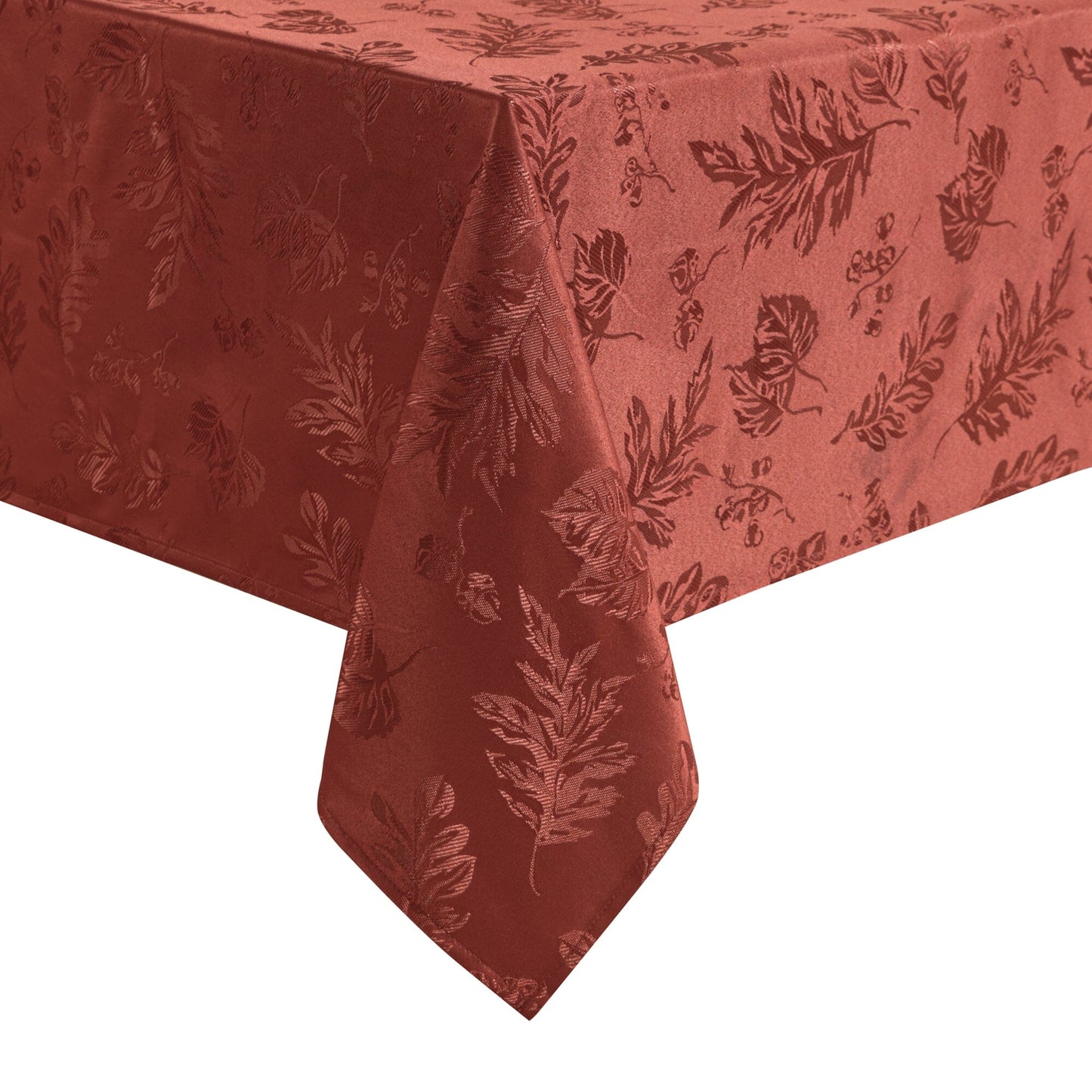 Elegante mantel de damasco jacquard con hojas tejidas
