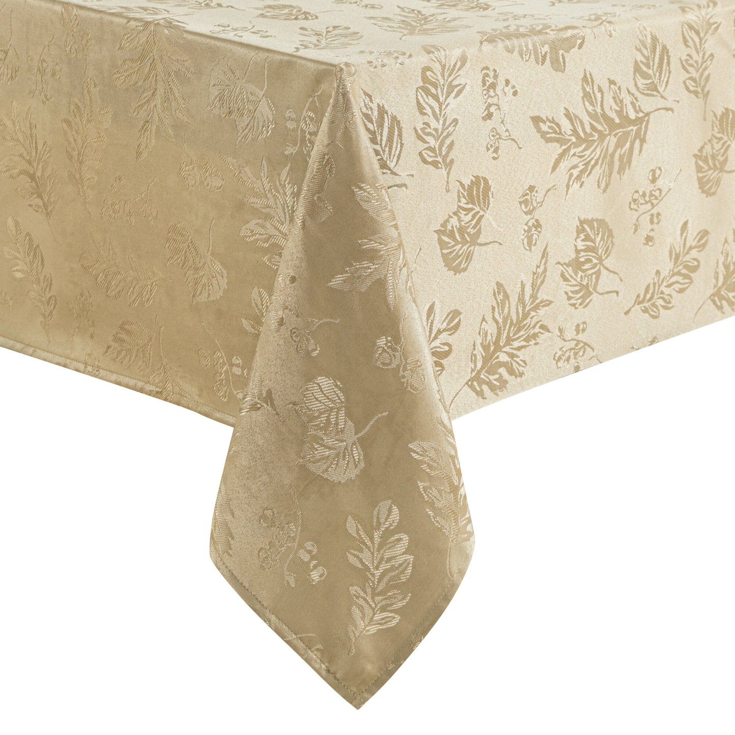 Elegante mantel de damasco jacquard con hojas tejidas
