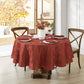 Elegante mantel de damasco jacquard con hojas tejidas