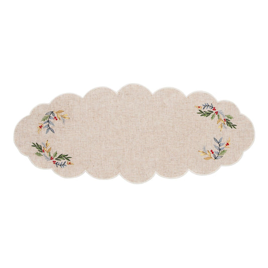 Lenox French Perle Holly Embroidered Centerpiece