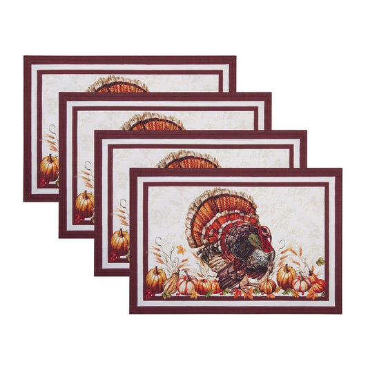 Autumn Heritage Turkey Engineered Placemats, Set of 4