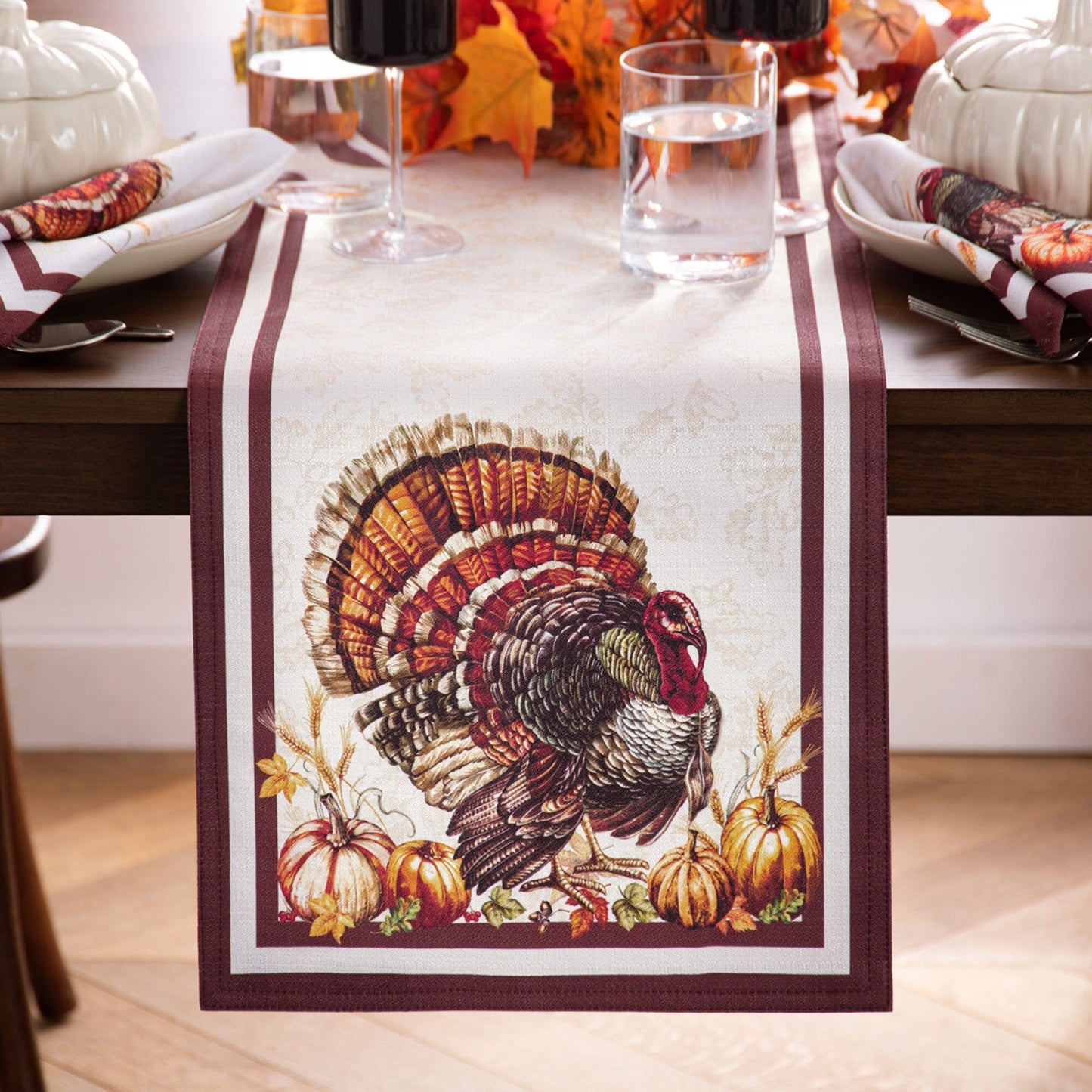 Autumn Heritage Turkey Engineered Table Runner