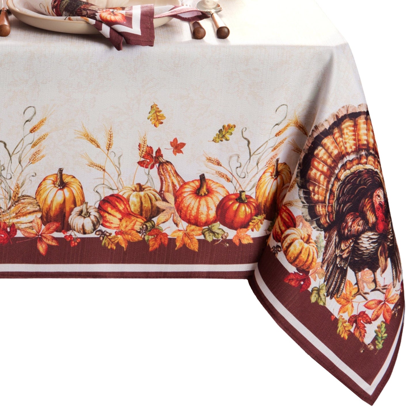 Autumn Heritage Turkey Engineered Tablecloth – Elrene Home Fashions