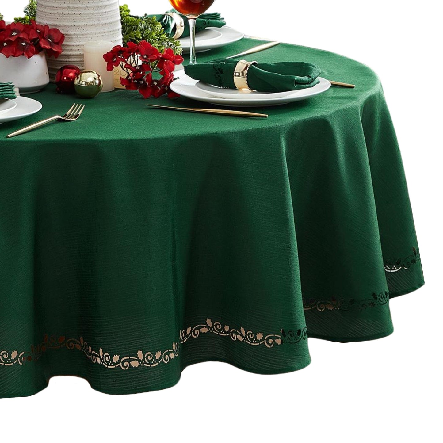 Mantel Holly Scroll cortado con láser