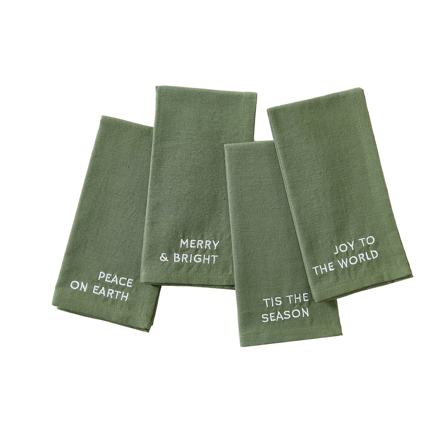 Joyful Sentiment Embroidered Napkins, Set of 4