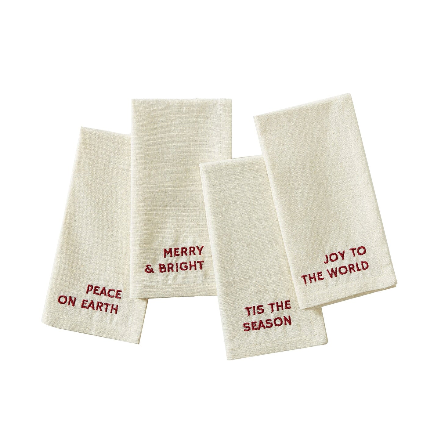 Joyful Sentiment Embroidered Napkins, Set of 4