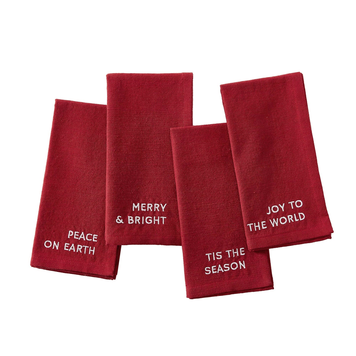 Joyful Sentiment Embroidered Napkins, Set of 4