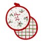 Lenox Bayberry "Peace & Joy" 2‑Piece Oven Mitt & Pot Holder Set