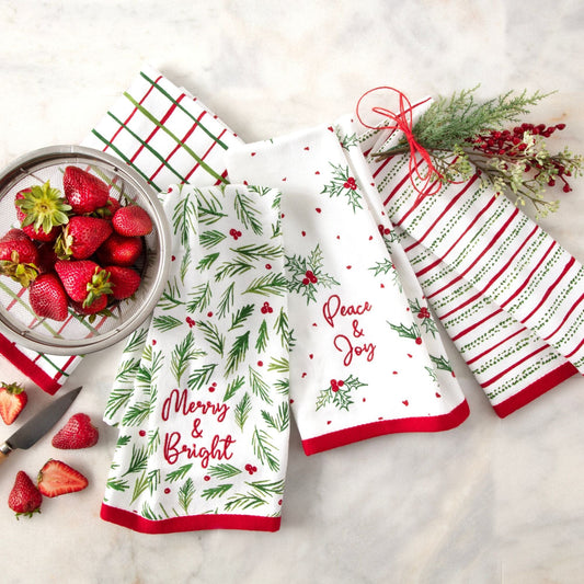 Lenox Bayberry Assorted Kitchen Towels, Set of 4