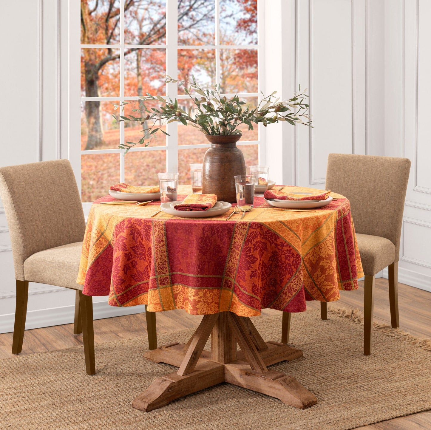 Maplewood Jacquard Harvest Cotton Tablecloth