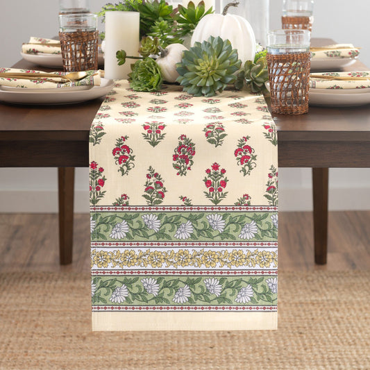 Nomad Winter Holiday Block Print Table Runner