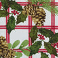 Pinecone Plaid Holiday Fabric Tablecloth