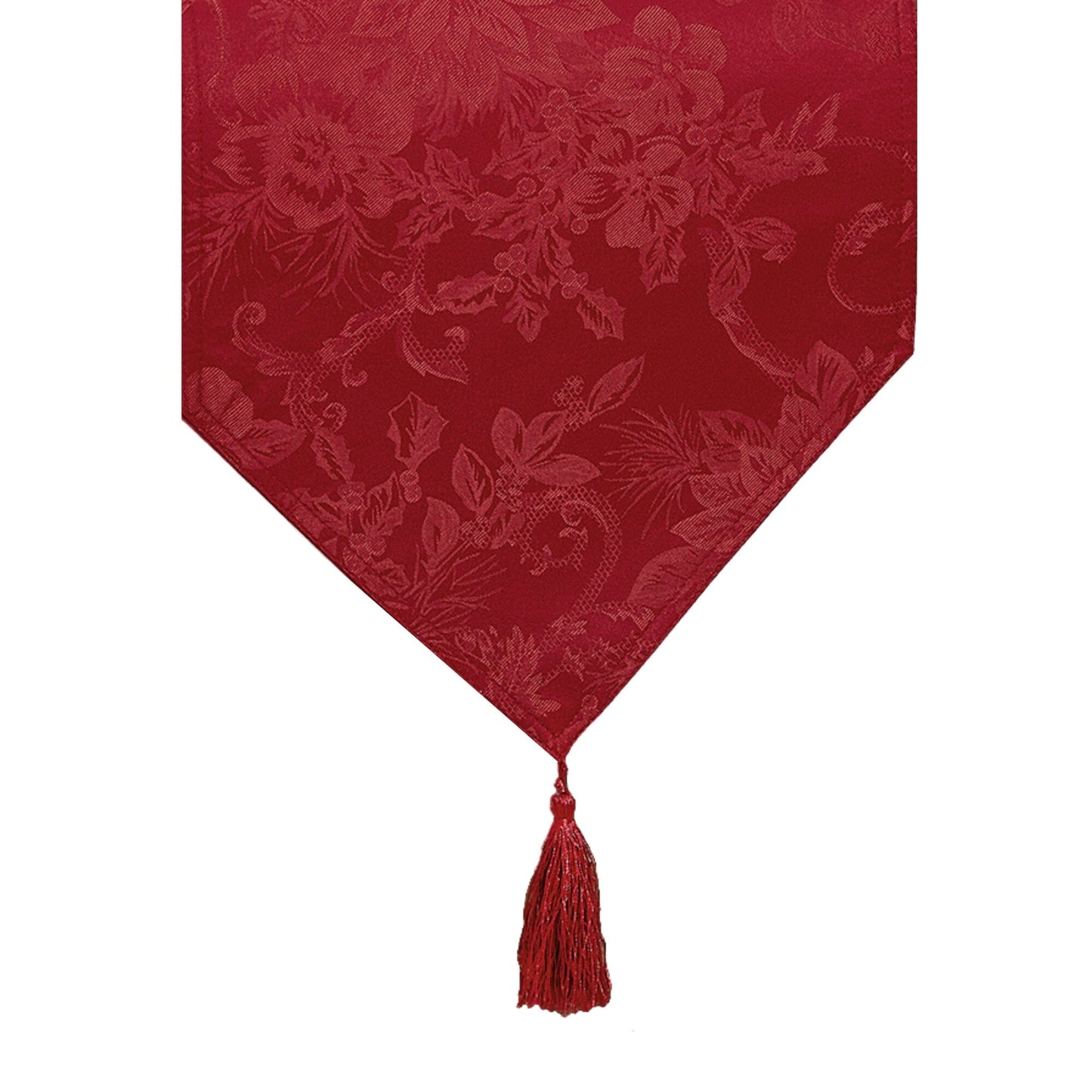 Poinsettia Elegance Jacquard Holiday Table Runner