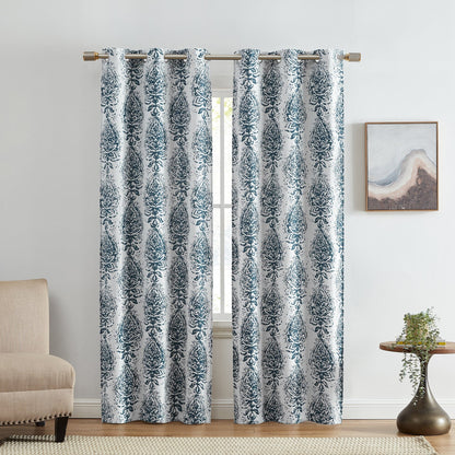 Raja Boho Print Blackout Window Curtain Panel, Set of 2