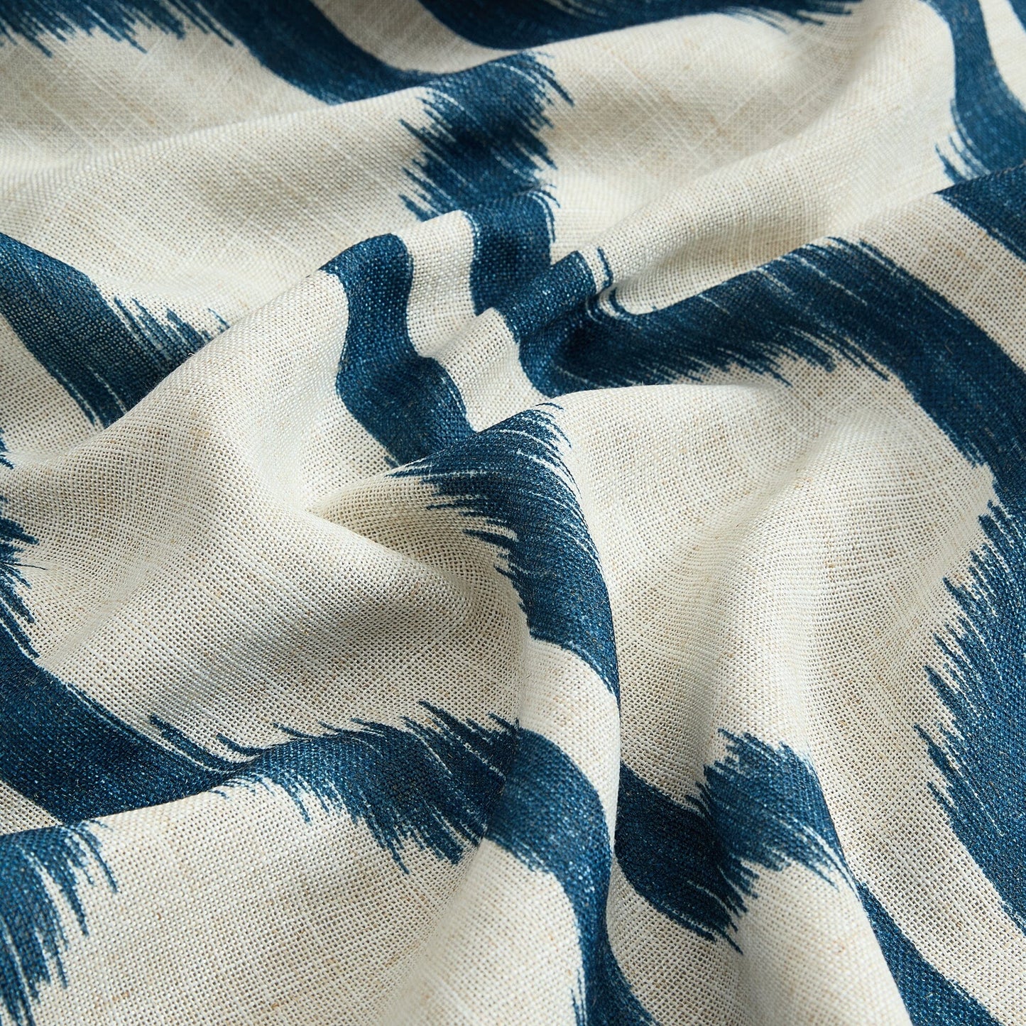Renzo Ikat Geometric Linen Room Darkening Window Curtain
