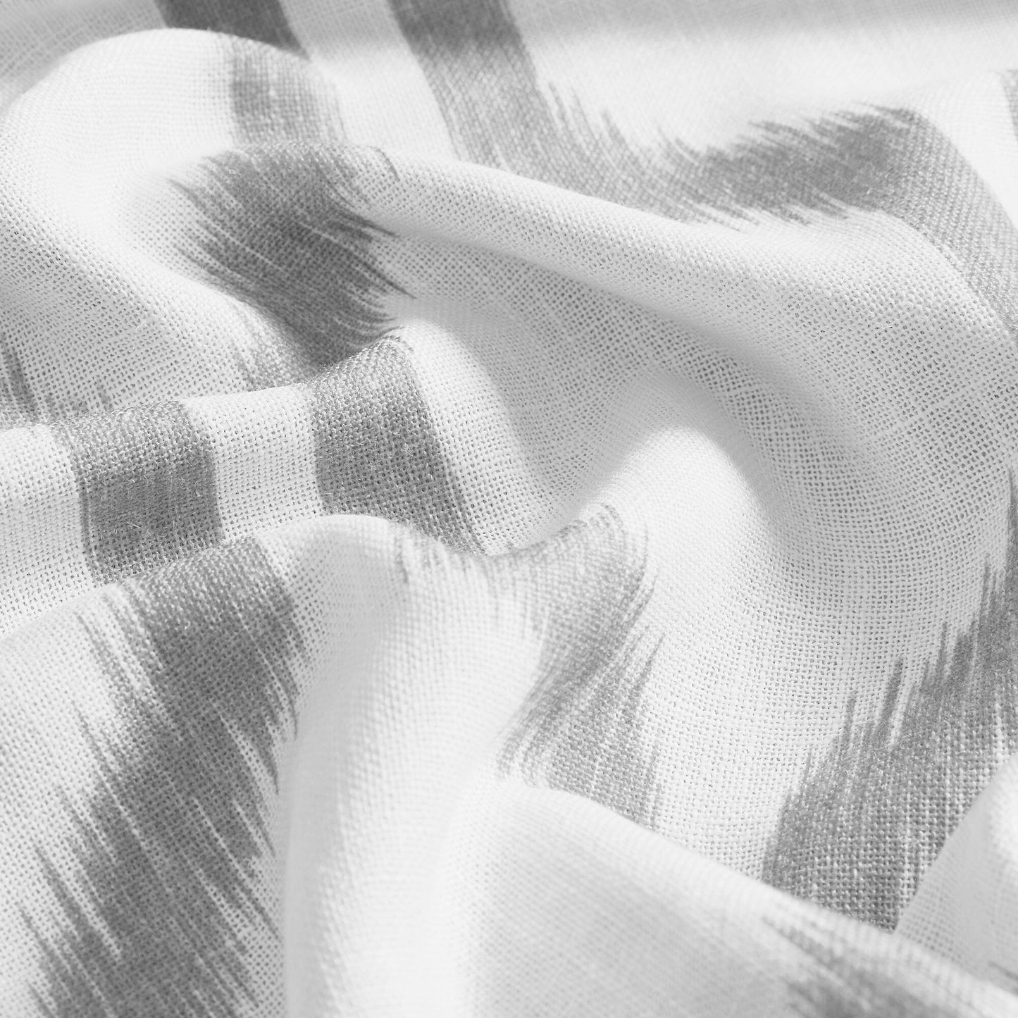Renzo Ikat Geometric Linen Room Darkening Window Curtain